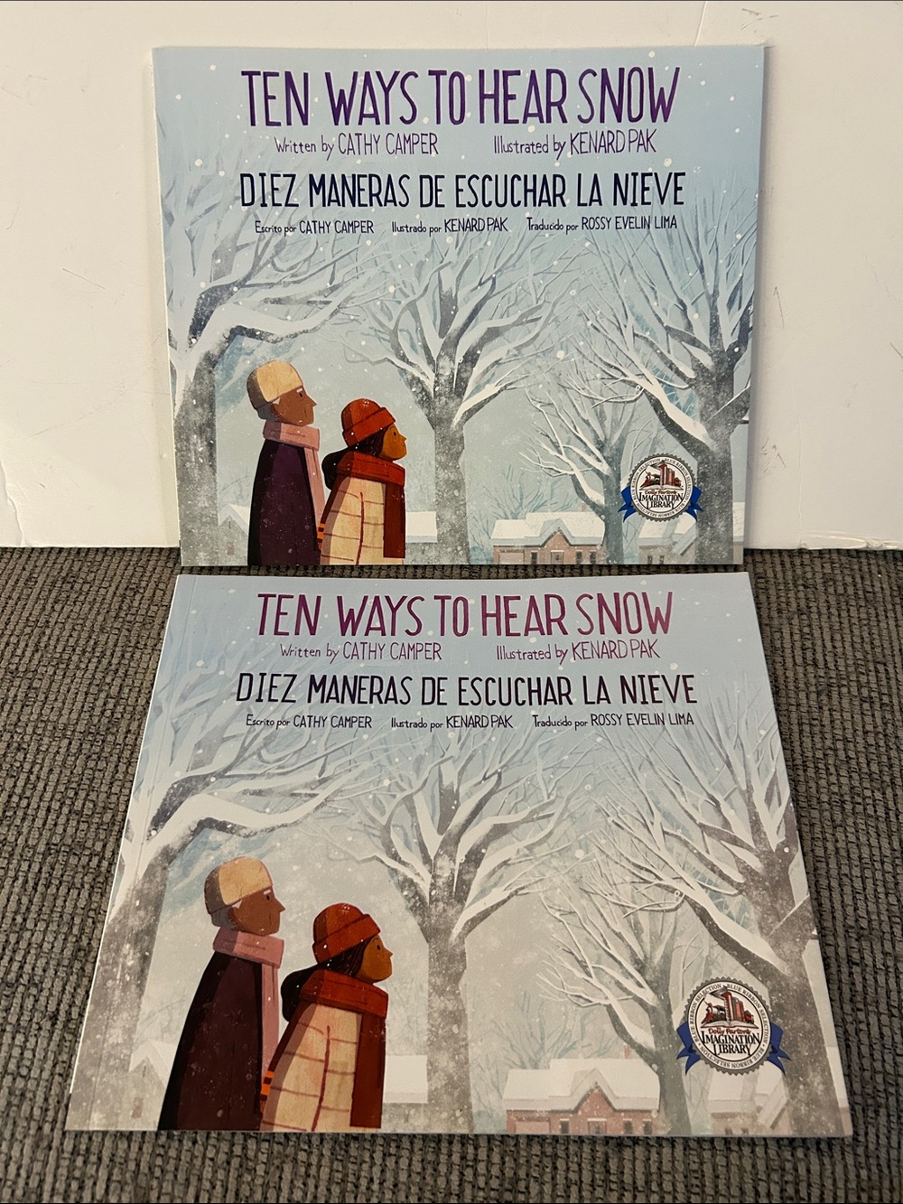 Ten ways to hear snow paperback book English & Spanish x2 copies NEW